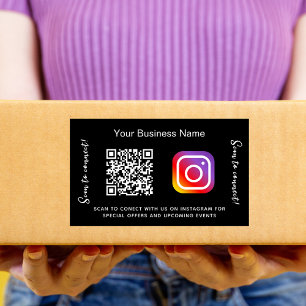 Name des schwarzen Unternehmens qr Code Instagram Rechteckiger Aufkleber