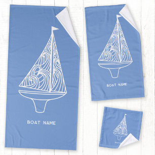 Name des Segelbootes Badhandtuch Set