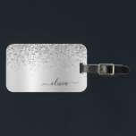 Name des silbernen Glitzer Metal Monogram Gepäckanhänger<br><div class="desc">Silber-Imitate belichten metallischen Sparkle-Glitzer,  Markenname für gebürstetes Metall und Anfangsbeutel oder Gepäckmarke. Das macht den perfekten 16 Geburtstag,  Hochzeit,  Brautparty,  Jubiläum,  Babydusche oder Junggeselinnen-Abschied Geschenk für jemanden,  der Lieben glamourösen Luxus und schicke Stile.</div>