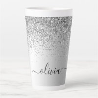 Name des Silver Glitzer Metal Monogram