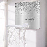Name des Silver Glitzer Sparkle Glam Metal Monogra Mini Basketball Netz<br><div class="desc">Silber Imitate Foil Metallic Sparkle Glitzer gebürstete Metal Monogram Name Mini Basketball Hoop. Das macht den perfekten 16 Geburtstag,  Hochzeit,  Brautparty,  Jubiläum,  Babydusche oder Junggeselinnen-Abschied Geschenk für jemanden,  der Lieben glamourösen Luxus und schicke Stile.</div>