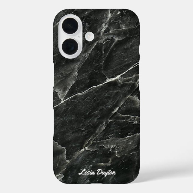 Name des Skripts für schwarzes Marmor Case-Mate iPhone Hülle (Rückseite)