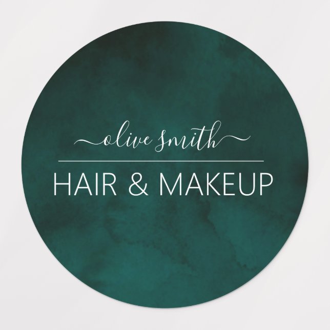 Name des Smarald Aquarell Monogram Etiketten (Design 1)