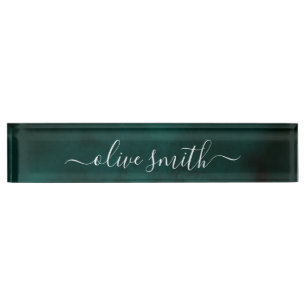 Name des Smarald Aquarell Monogram Namensplakette