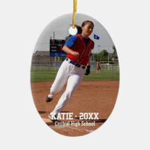 Name des Softball Foto Player, Schuljahr Keramikornament