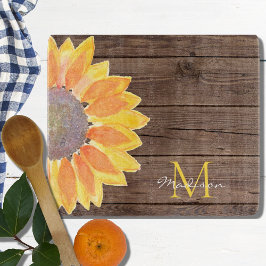 Name des Sonnenblumenstall Holz Monogramm Schneidebrett