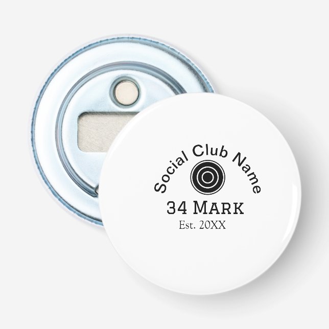 Name des sozialen Clubs hinzufügen Name des Mannsc Flaschenöffner (Vorderseite)