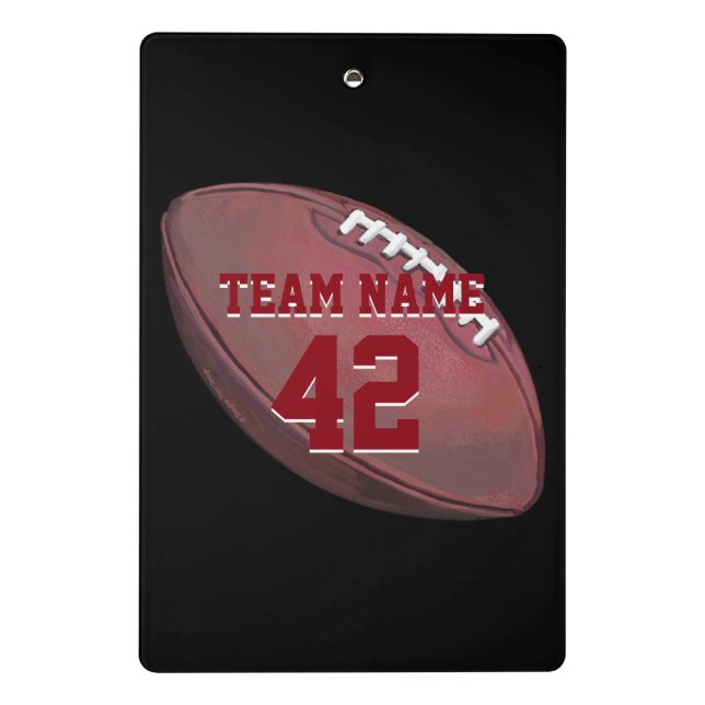 Name des Spielers auf bemaltetem Fußball Mini Klemmbrett (Rückseite)