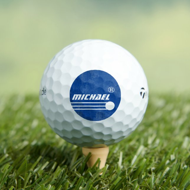 Name des Spielers auf dem Logo "Aged Blue" Golfball (Insitu T-Shirt)