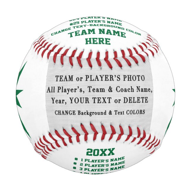 Name des Spielers, Personalisiert, FOTO BASEBALL (Vorderseite)
