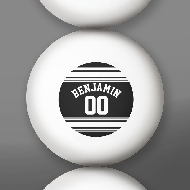 Name des Sports Jersey Black and White Strips Tischtennisball (Custom Ping Pong Balls)