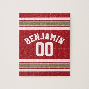 Name des Sports Jersey Red and Gold Strips Puzzle