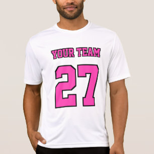 Name des Sportteams Anzahl Hot Pink Konturen Vielf T-Shirt