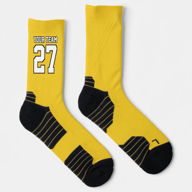 Name des Sportteams: Gelbe Basketball Socken (Rechts)