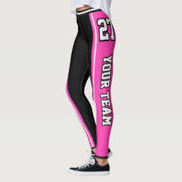 Name des Sportteams heißen rosa schwarz Streifen Leggings