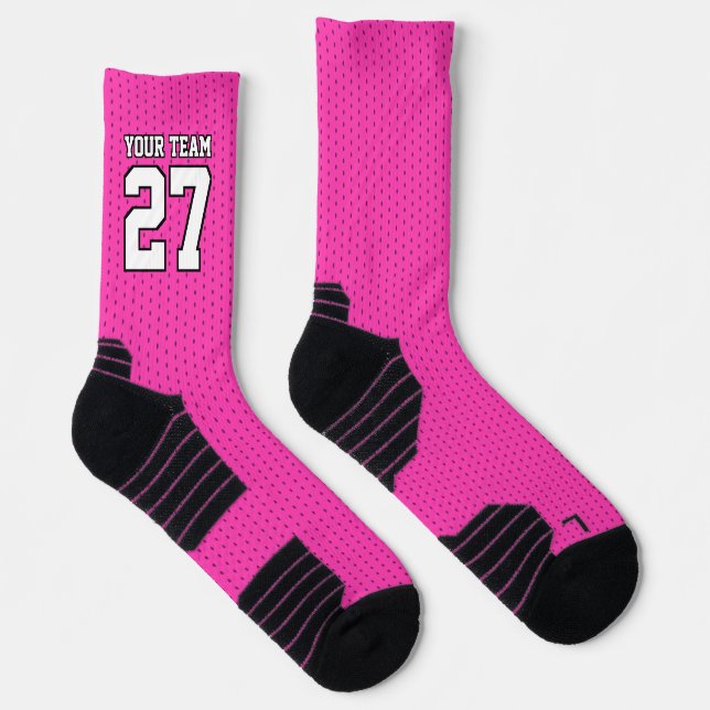 Name des Sportteams Pink Basketball Socken (Rechts)