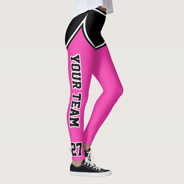 Name des Sportteams Schwarz Pink Dot Shorts Leggings (Rechts)