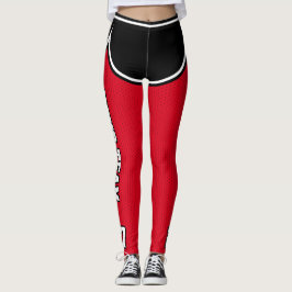 Name des Sportteams Schwarze rote Punktschilder Leggings