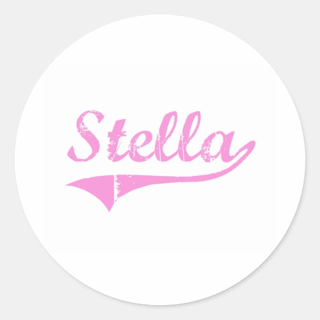 Name des Stella Classic Stils Runder Aufkleber (Vorderseite)
