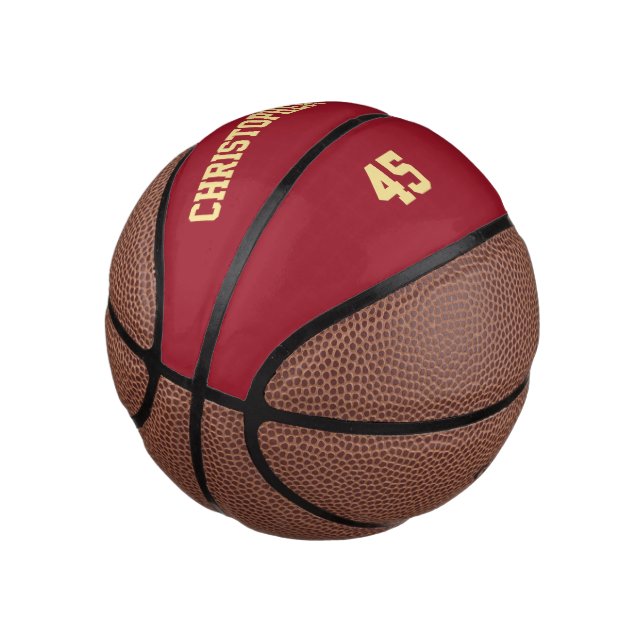 Name des Teams des Spielers: Mit Monogramm Mini Basketball (angewinkelt)