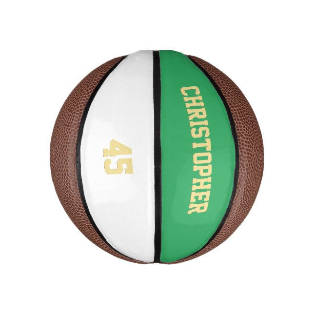 Name des Teams des Spielers: Mit Monogramm Mini Basketball (Vertikal)