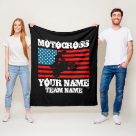 Name des Teams etc. MOTOCROSS Rider USA Flag D Fleecedecke