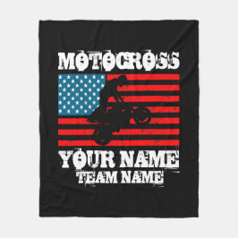 Name des Teams etc. MOTOCROSS Rider USA Flag D Fleecedecke