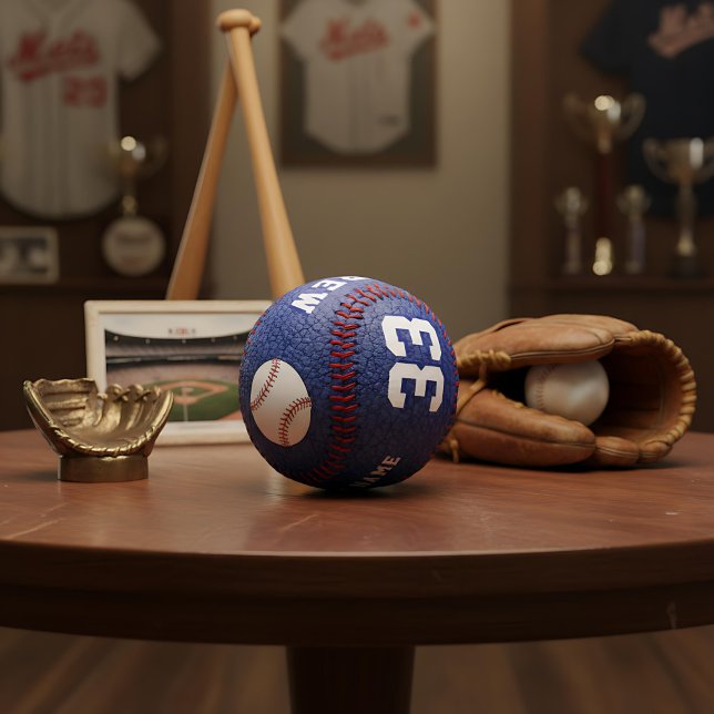 Name des Teams für blaues Leder Print Player Baseball (Von Creator hochgeladen)