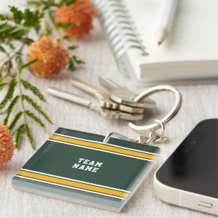 Name des Teams Green Gold White Sports Jersey Schlüsselanhänger