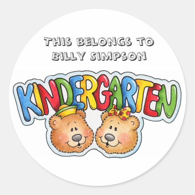 Name des Tellers Runder Aufkleber (Vorderseite)