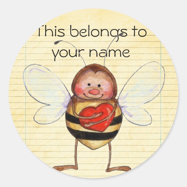 Name des Tellers Runder Aufkleber (Vorderseite)