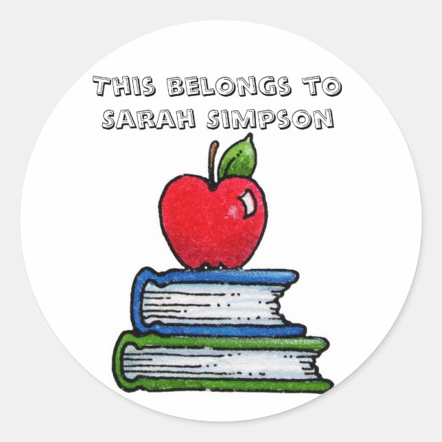 Name des Tellers Runder Aufkleber (Vorderseite)