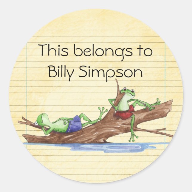 Name des Tellers Runder Aufkleber (Vorderseite)