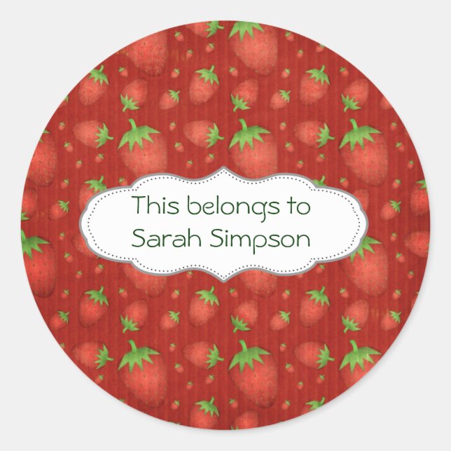 Name des Tellers Runder Aufkleber (Vorderseite)