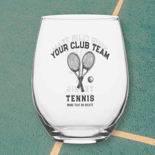 Name des Tennisspielerteams Personalisiert Weinglas Ohne Stiel (Von Creator hochgeladen)