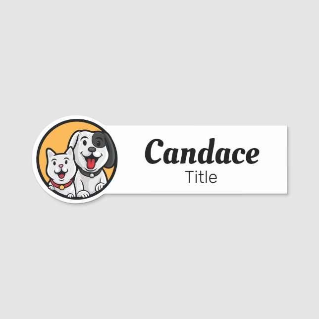 Name des Tieres Namensschild (Vorderseite)
