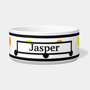 Name des Tieres Orange Yellow Polka Dots Bowl Napf
