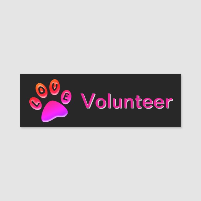 Name des Tierschutzpersonals Namensschild (Vorderseite)