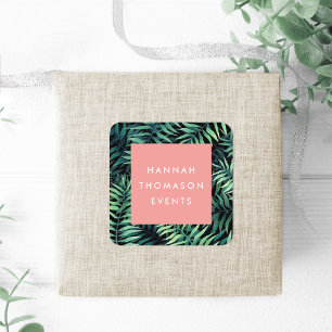 Name des tropischen botanischen Unternehmens Quadratischer Aufkleber