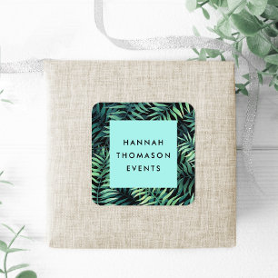 Name des tropischen botanischen Unternehmens Quadratischer Aufkleber