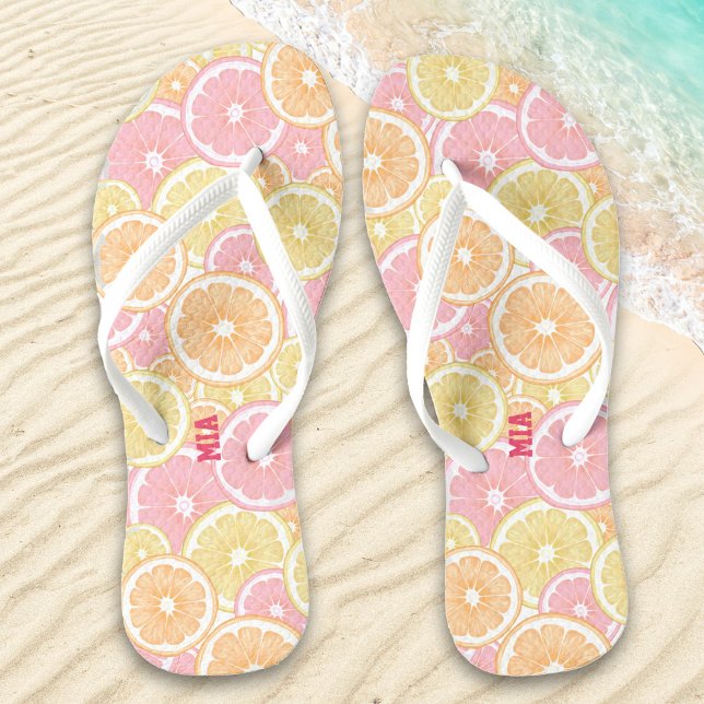 Name des tropischen Zitrusfrüchtemusters Flip Flops (Von Creator hochgeladen)