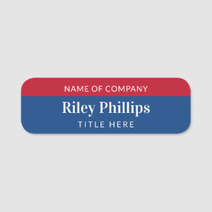 Name des Unternehmens Clean Red & Blue Namensschild