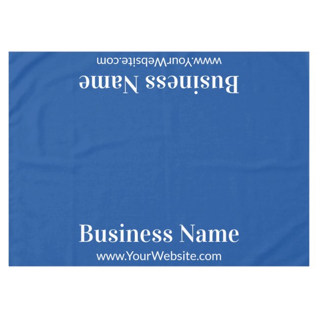 Name des Unternehmens Deep Blue und White Text Tem Tischdecke (Vorderseite (Horizontal))