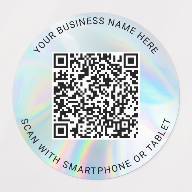 Name des Unternehmens für Holografischer QR-Code Etiketten (Design 1)