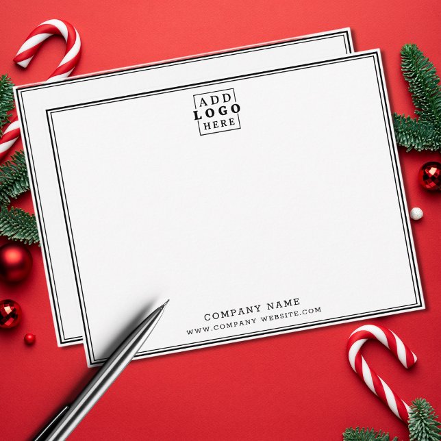 Name des Unternehmens für kundenspezifische Firmen Mitteilungskarte (Custom Business Logo Company Name Double Border Note Card)