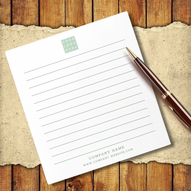 Name des Unternehmens für kundenspezifische Firmen Notizblock (Custom Business Logo Company Name Green Lined Notepad
)