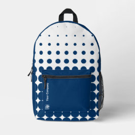 Name des Unternehmens Halftone Blue White Bedruckter Rucksack