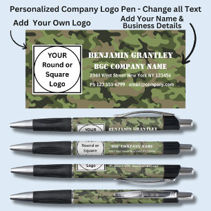 Name des Unternehmens hinzufügen, Camouflage grün Kugelschreiber