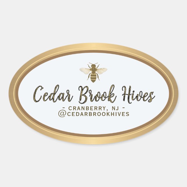 Name des Unternehmens, Logo und Standort des Produ Ovaler Aufkleber (Vorderseite)