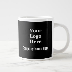 Name des Unternehmens mit Firmenlogo Schwarz und W Jumbo-Tasse